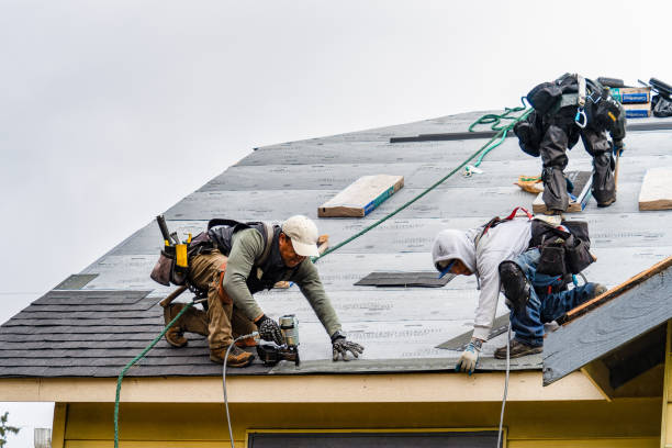 Professional Gutter Installation technician working in Henderson, MD